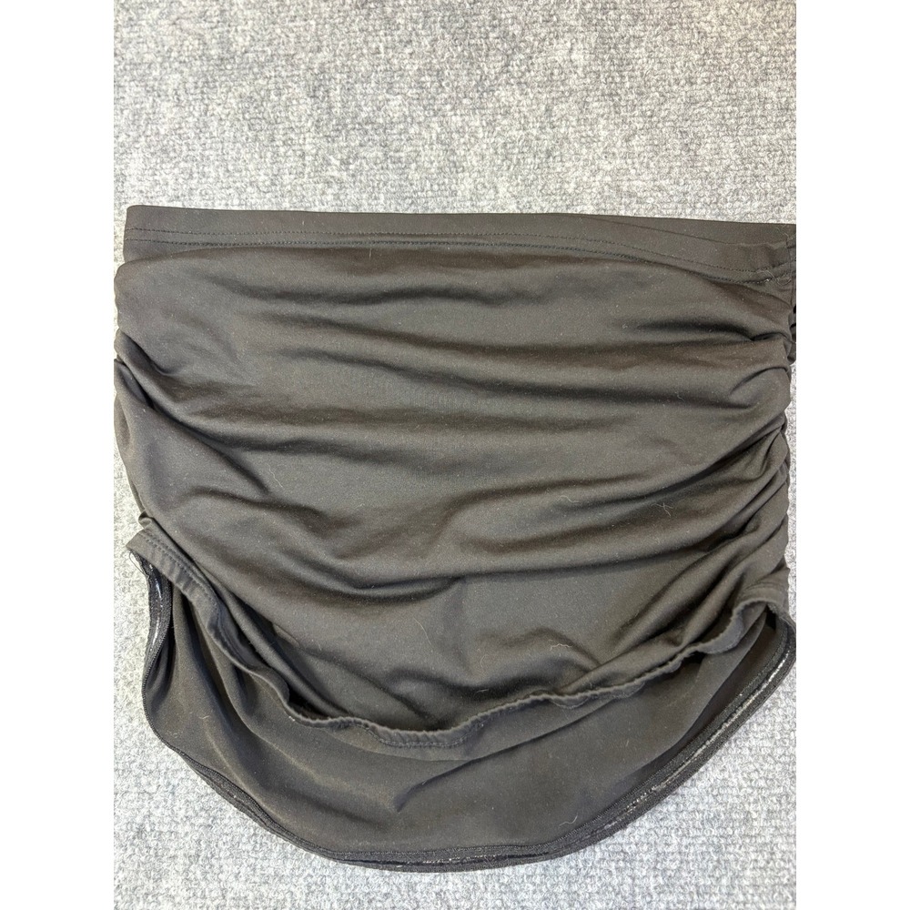 Cider Black Ruched Strapless Tube Top Curved Hem CD20221217221016TT